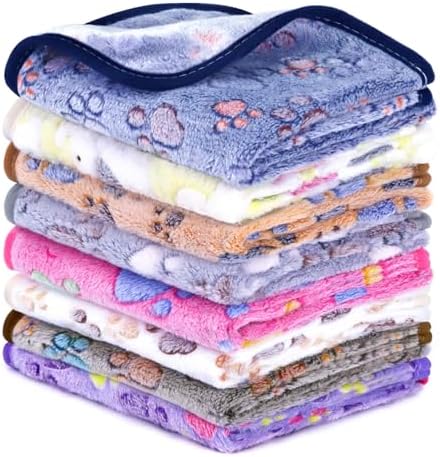 8 Pcs Washable Guinea Pig Bedding Absorbent Small Animal Cage Liners Reusable Guinea Pig Fleece Blankets Waterproof Pet Pee Pad Sleep Mat Pad Cover for Rabbit Ferret Chinchilla Hamster