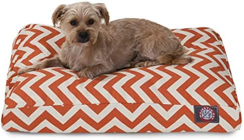 Majestic Pet Rectangular Dog Bed, Small, 27x20x4 in, Washable, Burnt Orange