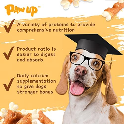 PAWUP Chicken Wrapped Puppy Chew Bones Dog Treats, 12.5 oz