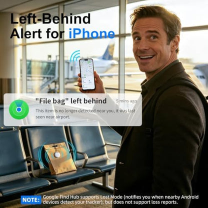 Air Tags for Android, Air Tags-4 Pack Work Compatible with Apple Find My & Google's Find Hub, Smart Tag Item Finders IP68 Waterproof Replaceable Battery for Wallet, Luggage, Backpack, Keys (2026 New)