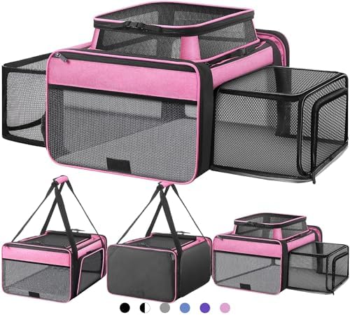 Top and 2 Sides Expandable Cat Carrier 18x13.5x9.5 TSA Airline Approved