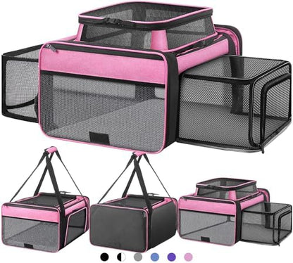 Top and 2 Sides Expandable Cat Carrier 18x13.5x9.5 TSA Airline Approved