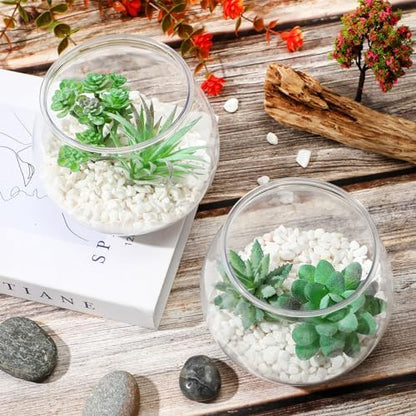 FoldTier 24 Pcs Plastic Fish Bowls 27 Oz Clear Round Vase Centerpieces