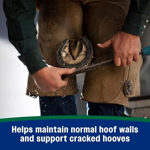 Farnam Horseshoer's Secret Pelleted Hoof & Biotin Supplements, Nutrient-Rich Formula with Amino & Fatty Acids, Omega-3 Minerals, Promotes Hoof Growth & Supports Cracked Hooves, 38 lb, 100-Day Supply