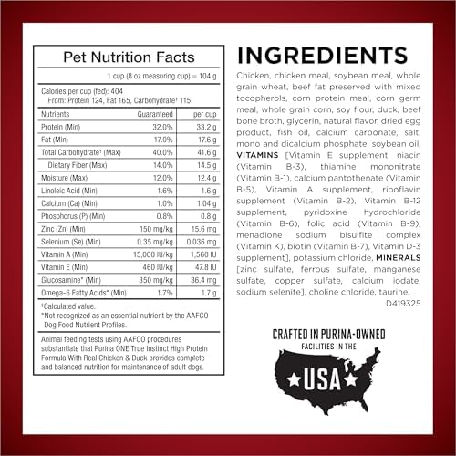 Purina ONE True Instinct High Protein Dog Food, Chicken & Duck, 27.5 lb Bag