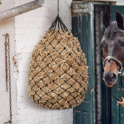 Slow Feed Hay Nets for Horses, 2 Pack, 40 Inch, 2 Inch Holes,Black