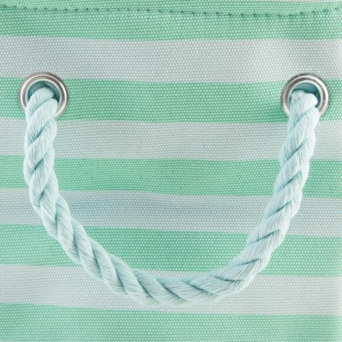 Bone Dry Pet Storage Collection Striped Paw Patch Bin, Aqua, Small Rectangle