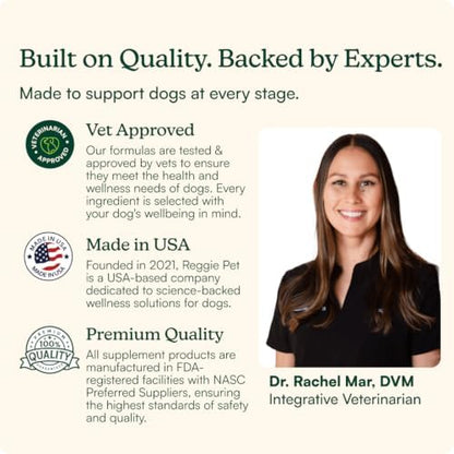 Reggie Morning Multivitamins for Dogs | Daily Dog Vitamin Chews with Vitamins & Minerals for Immunity, Heart, Skin, Coat, Joints & Digestion | Vet-Approved, Natural Dog Supplement | 60 Soft Chews