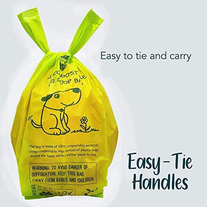Dog Poop Bag, Compostable Dog Poop Bags, Doggied Poop Bags, Eco-Friendly, Unscented, Vegetable-Based, Extra Thick, Leak Proof, for Dogs and Cat Scoops, 120 Counts with Holder