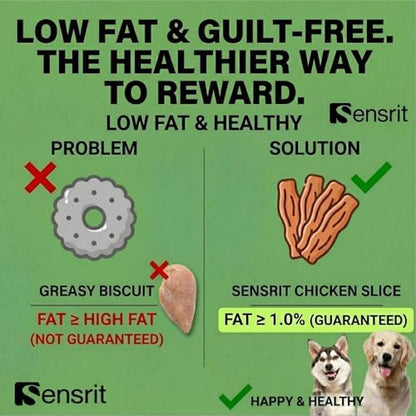 Whole Chicken Breast Dog Treats - 10 Oz (285g) Premium Jerky, High Protein (45%) Real Meat Snacks, Low Fat Training Rewards for Small Medium Large Dogs, Healthy Chews