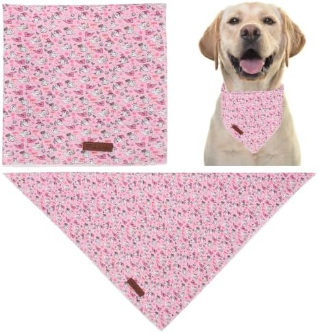 Halloween Dog Collar-Pink Ghost Dog Bandana- Cute Ghost Dog Bandanas Adjustable Dogs Collar for Small Medium Large Dogs