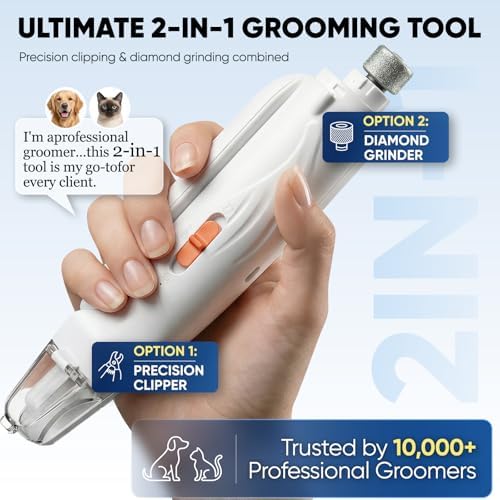 2-in-1 Dog & Cat Nail Clippers and Grinder with LED Light