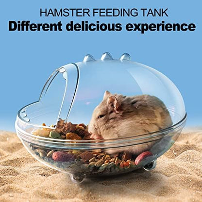 lazYYzal Hamster Bathroom,Hamster Bathtub Box,dust Bath for Hamster,Hamster Sand Bath Container,Hamster Bath,Hamster Bathing Bowl,Transparent Hamster Bathtub Toilet for Hamster Accessories (S)