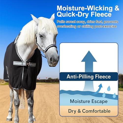 Horse Fleece Cooler Blanket, Moisture Wicking Post-Workout Drying
