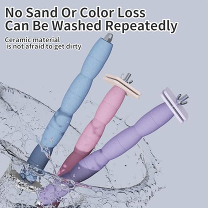 Bird Perch Stand for Parrots – Natural Ceramic Grinding Stick for Beak & Claw Trimming Cage Accessory for Budgies Parakeets Cockatiels Conures Chew Toy with Abrasive Surface (Blue, 7.8Inch)