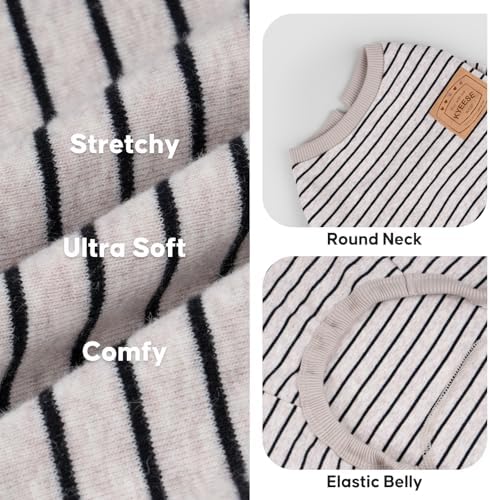KYEESE Striped Dog Pajamas for Medium Large Dog Stretchy Onesie Daily Wear