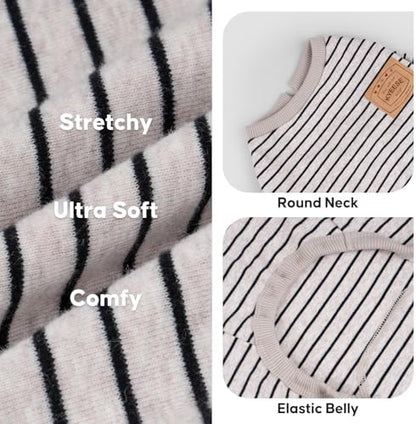KYEESE Striped Dog Pajamas for Small Medium Dog Stretchy Onesie Daily Wear