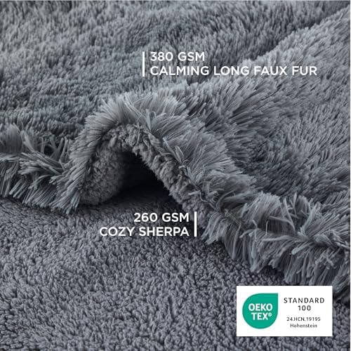 Bedsure Waterproof Dog Blankets for Large Dogs, Fluffy Faux Fur, 60×80"