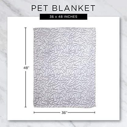 Bone Dry Embossed Bone Collection, Pet Blanket, 36x48, Black
