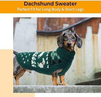 Lelepet Mini Dachshund Sweater Turtleneck Dog Sweaters for Small Dogs XS-XL