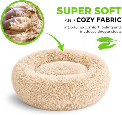 Whiskers & Friends Cat Beds for Indoor Cats & Small Dog, Fluffy Cat Bed