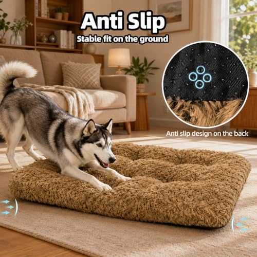Dog Bed Large Size, Plush Washable Pet Bed Mat, Dog Crate Bed 41"x27"