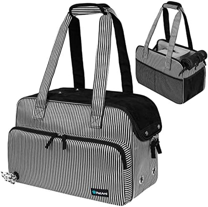 PetAmi Small Dog Purse Carrier, Airline Approved Soft Sided Tote, Stripe