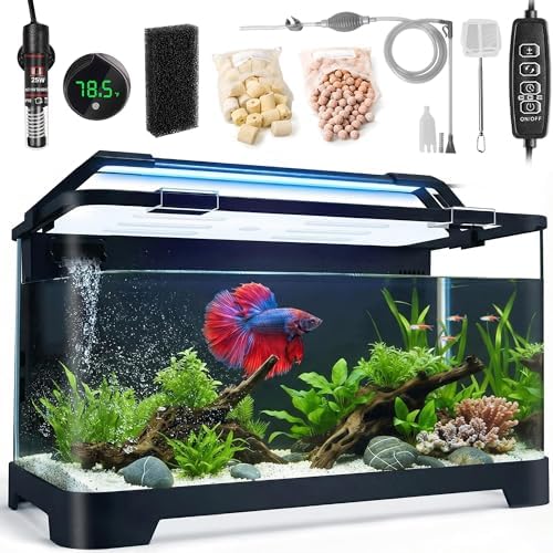 3.5 Gallon Betta Fish Tank, Plastic, All in One Aquarium Starter Kit