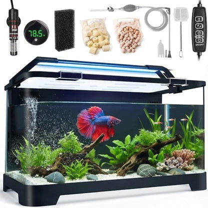 3.5 Gallon Betta Fish Tank, Plastic, All in One Aquarium Starter Kit