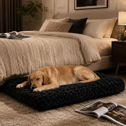 Dog Bed Large Size, Plush Washable Pet Bed Mat, Dog Crate Bed 35"x23"