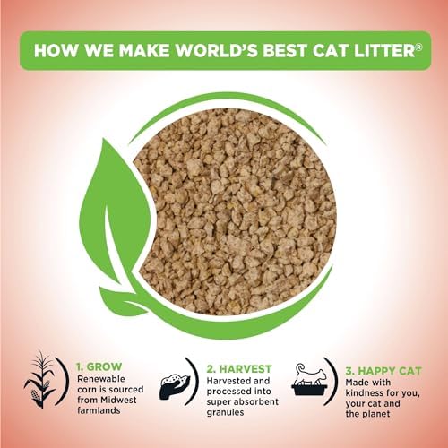 World's Best Cat Litter Poop Fighter, Urine & Poop Odor Defense, 8 lb Bag