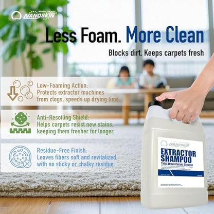 Nanoskin EXTRACTOR SHAMPOO for Low Foaming Carpet Cleaner, 1 Gallon