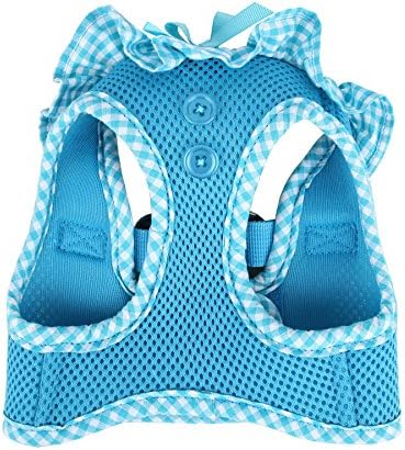 Puppia Vivien Vest Dog Harness Step-in All Season Mesh Cute No Pull No Choke Walking Training for Small Dog, Sky Blue, X-Small