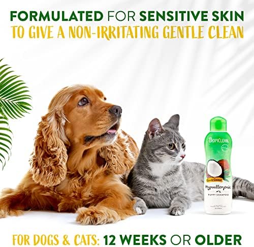 TropiClean Gentle Puppy Shampoo, Sensitive Skin, Coconut Scent, 20oz