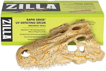 Zilla Rapid Sense UV Detecting Terrarium Decor, Crocodile Skull, Medium