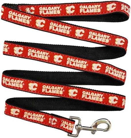 Pets First NHL Calgary Flames Leash for Dogs & Cats, Walk Cute & Stylish! The Ultimate Hockey Fan Leash!, Large (6 ft Long x 1 in Width) (CGY-3031-LG)