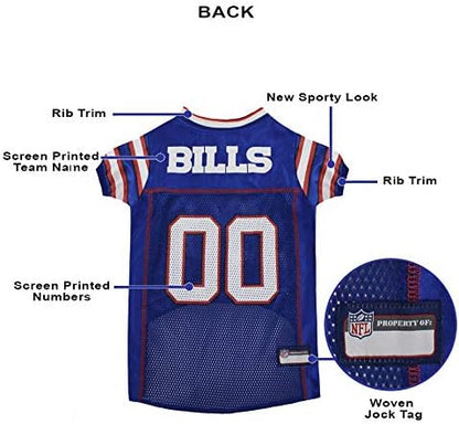 Pets First NFL AFC East Mesh Jersey for Dogs, Small, Buffalo Bills