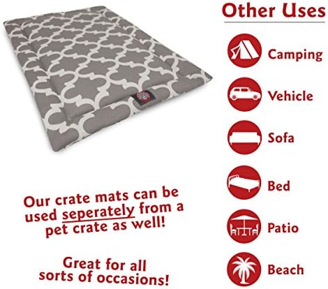 24" Trellis Gray Crate Dog Bed Mat By Majestic Pet Products