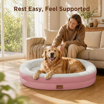 Waterproof Orthopedic Dog Bed for Extra Large Dogs, Pink