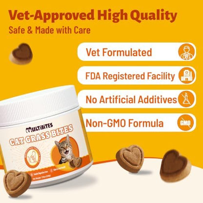 Cat Grass Treats for Indoor Cats for Hairball Control, 7.76oz