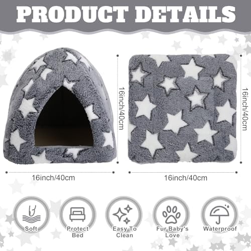 16 x 16 Cat Hideout Bed Self Warming Pet Mat with Star