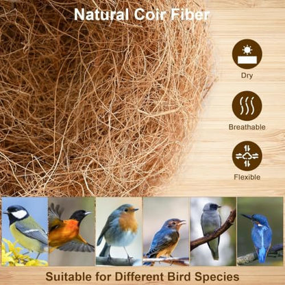 Sukh 2PCS Coconut Fiber for Bird Nest - Bird Nest Bedding for Hummingbird Finch