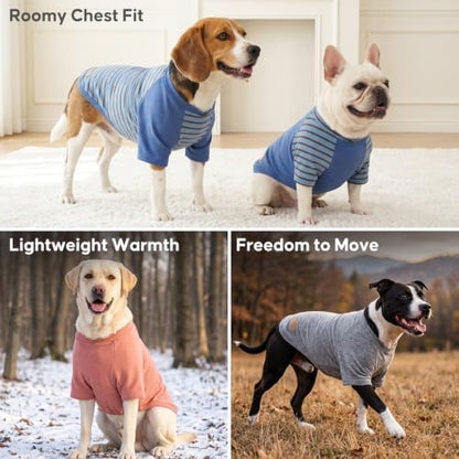 KYEESE 2Pack Dog Sweater with Sleeves Fleece Shirt for Large Dogs