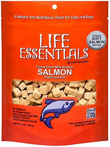 Life Essentials by Cat-Man-Doo | Freeze Dried Salmon Treats | 5oz Bag