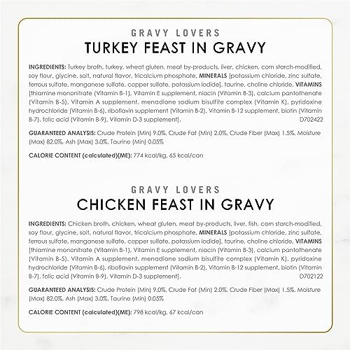 Purina Fancy Feast Gravy Lovers Wet Cat Food, 3 oz Cans, 30-Pack