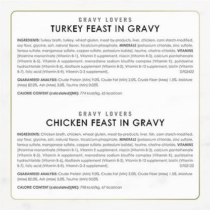 Purina Fancy Feast Gravy Lovers Wet Cat Food, 3 oz Cans, 30-Pack