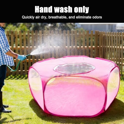 Guinea Pig Playpen with Lid, Breathable Small Animals Playpen with Anti-Escape Cover Portable Kitten Playpen Indoor/Outdoor Yard Exercise Cage House Tent for Hamster Chinchillas Rabbits Bunny
