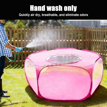 Guinea Pig Playpen with Lid, Breathable Small Animals Playpen with Anti-Escape Cover Portable Kitten Playpen Indoor/Outdoor Yard Exercise Cage House Tent for Hamster Chinchillas Rabbits Bunny