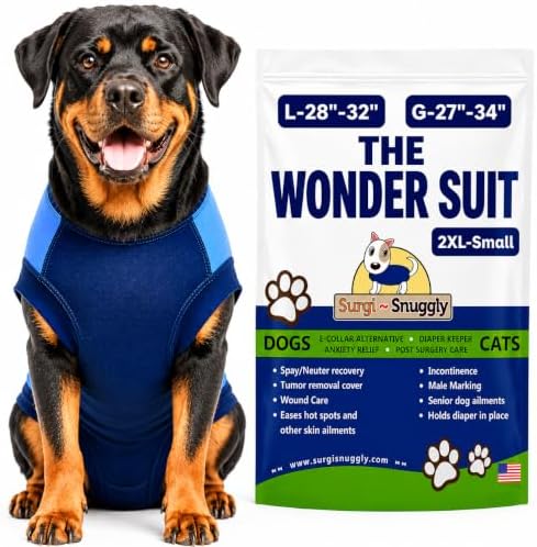 Surgi Snuggly Dog Surgery Recovery Suit, Cone Alternative, Spay/Neuter 2XLS