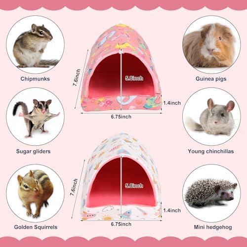 UPINS 2 Pack Guinea Pig Bed,Guinea Pig Hideout